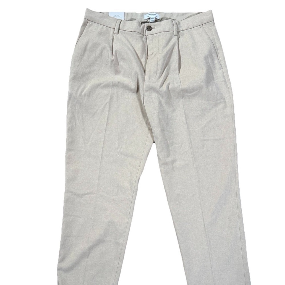 NWT Men’s Banana Republic Khaki Beige Brush Pleated Dress Pants Size 34x30